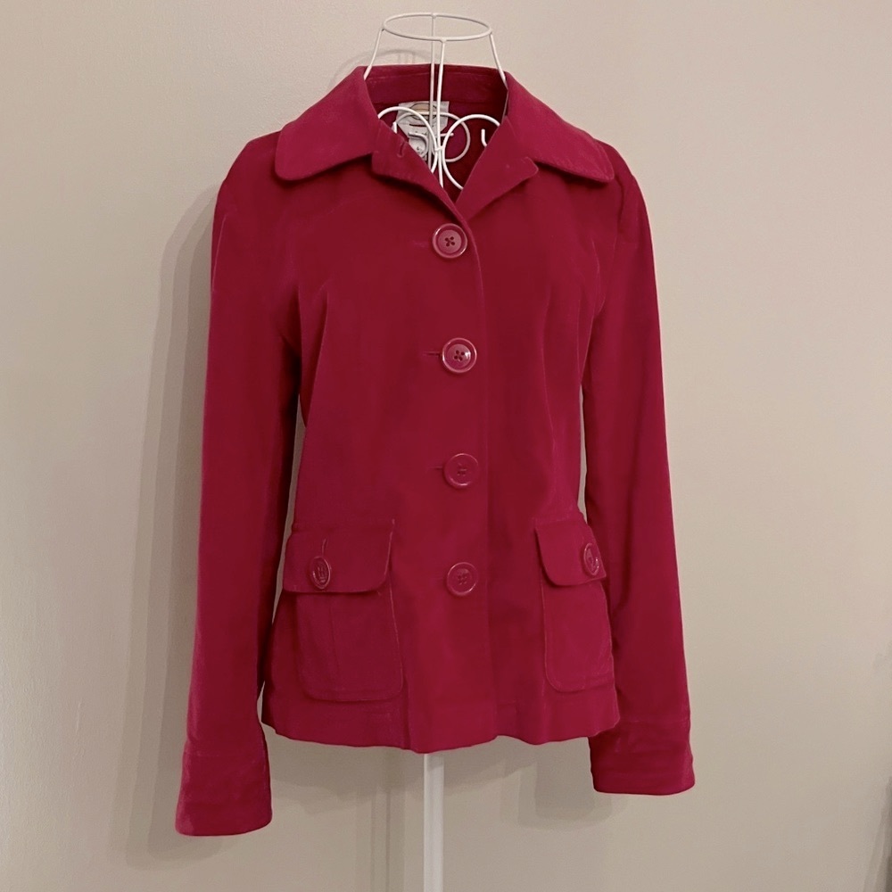 Talbots Hot Pink Velvet Jacket, Sz 6
